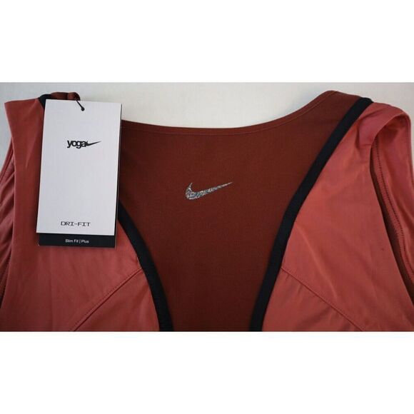 Nike DR0779-217 Women's Plus Sz 1X Brown Dri-Fit Luxe Slim Fit Cropped Tank Top - Picture 4 of 7